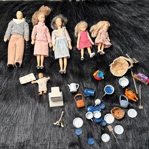 Horsman Doll House Dolls Figures Vintage Lot-of 1988 Grandfather Father & Son